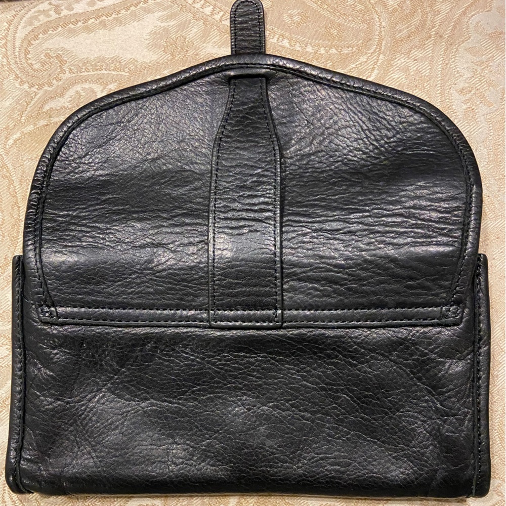 Nat and Nin Black Leather Clutch, buttery soft, very clean